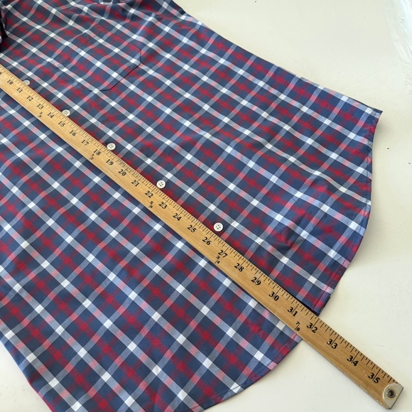 Mizzen+Main Performance Stretch Patriotic Plaid Casual Button Shirt LARGE TRIM - Picture 7 of 8